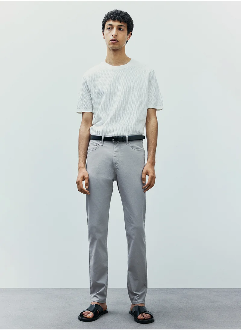 H&M Slim Fit Cotton Twill Trousers