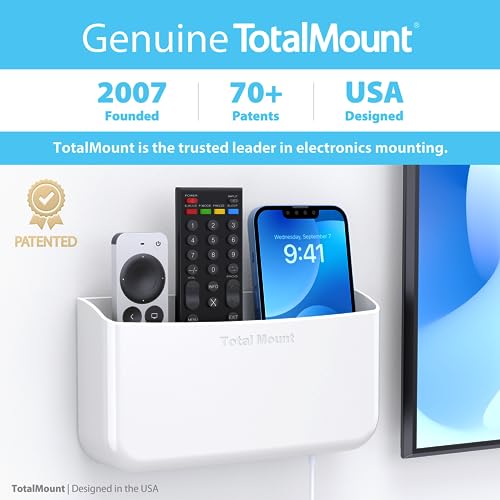TotalMount Hole-Free Remote Holder – Eliminates Need to Drill Holes in Your Wall (Premium White Holder for 3 or 4 Remotes) - Image 5