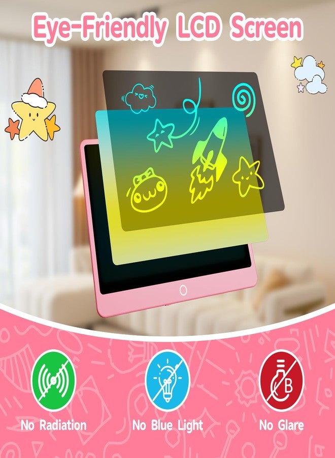 Electight LCD Writing Tablet for Kids, 12 inch Colorful Doodle Boards, Eye Protection Electronic Drawing Pads with Lock & Erase FUNC, Educational Toys for Boys and Girls 3-8 Years Old (Pink) - Image 4