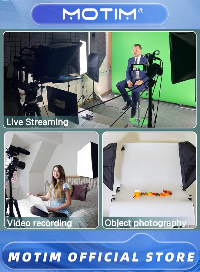 Motim Softbox Photography Lighting Kit Professional Photo Studio Equipment with 2x50x70CM Soft Box & 2M Adjustable Stand (Bulb not included)  - Image 4