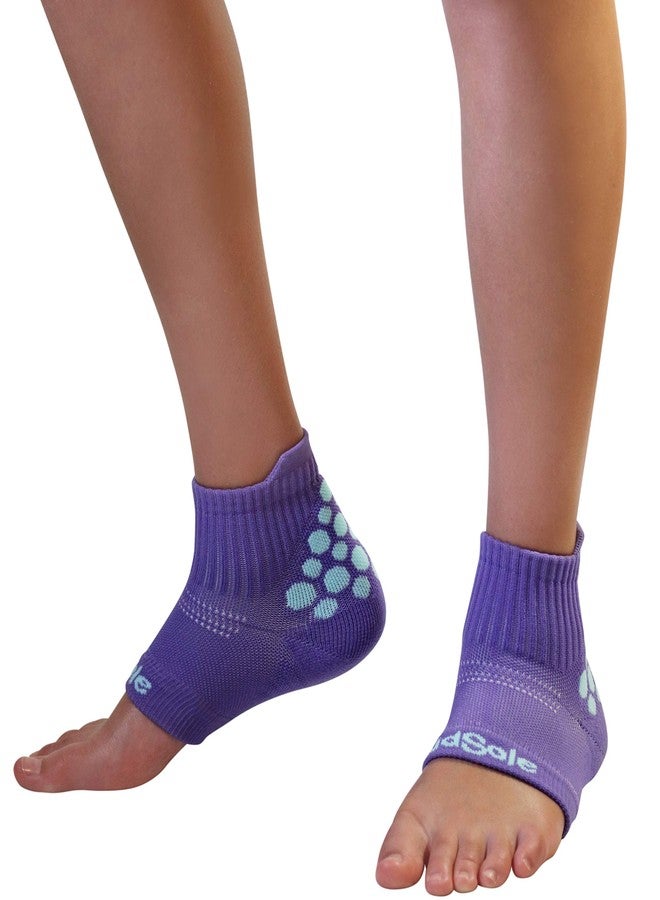 KidSole RX Gel Sports Sock for Kids with heel sensitivity from Severs Disease, Plantar Fasciitis (Toddler 11-2, Purple) - Image 2