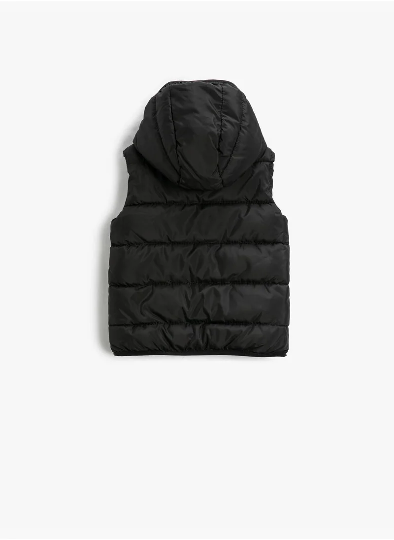 KOTON Puffer Hooded Vest Fleece-Lined