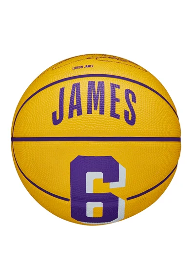 Wilson NBA Player Icon Mini Basketball - Lebron - Size 3 (mini ball) - Yellow/Purple