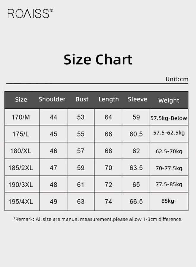 رويس جاكيت رجالي ربيعي وخريفي متعدد الجيوب بسحاب وياقة ثابتة، مناسب للعمل في منتصف العمر، فضفاض، مناسب للتنفيذيين، ومعطف، هدية للأب، باللون الأسود - Image 5