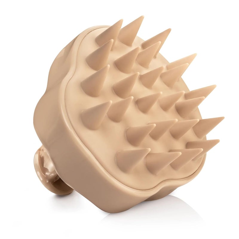 Rizos Curls Scalp Massage Brush, Remove Buildup, Stimulate Scalp Supporting Hair Health & Growth, Remove Dandruff Soothing Scalp, Comfortable Hold, Nude