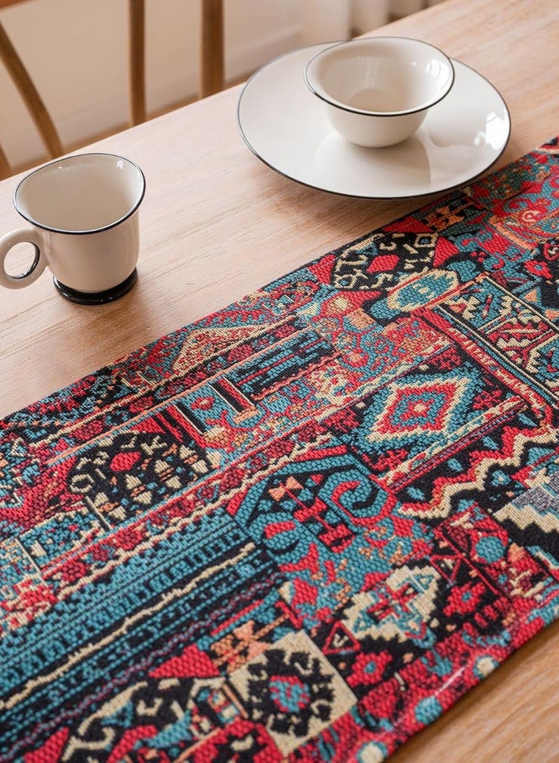Long Table Runner with Tassels, American Retro Tea Table Cloth, 30*180cm Long Tablecloth for Dining Table, TV Stand, Shoe Cabinet and Bed End, Light Luxury Jacquard Embroidery - Image 3