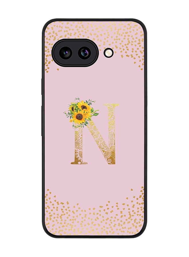 Stylizedd For Google Pixel 9a Case,Slim fit Camera Protection, Shockproof Thin Phone cover  - Custom Floral Monogram - N  (Pink )