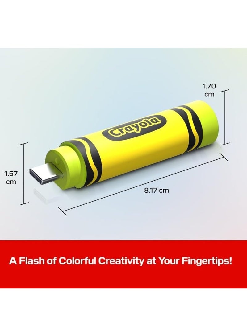sandisk Crayola USB-C Flash Drive, Electric Lime,  64GB, Up to 300MB/s 64 GB - Image 3