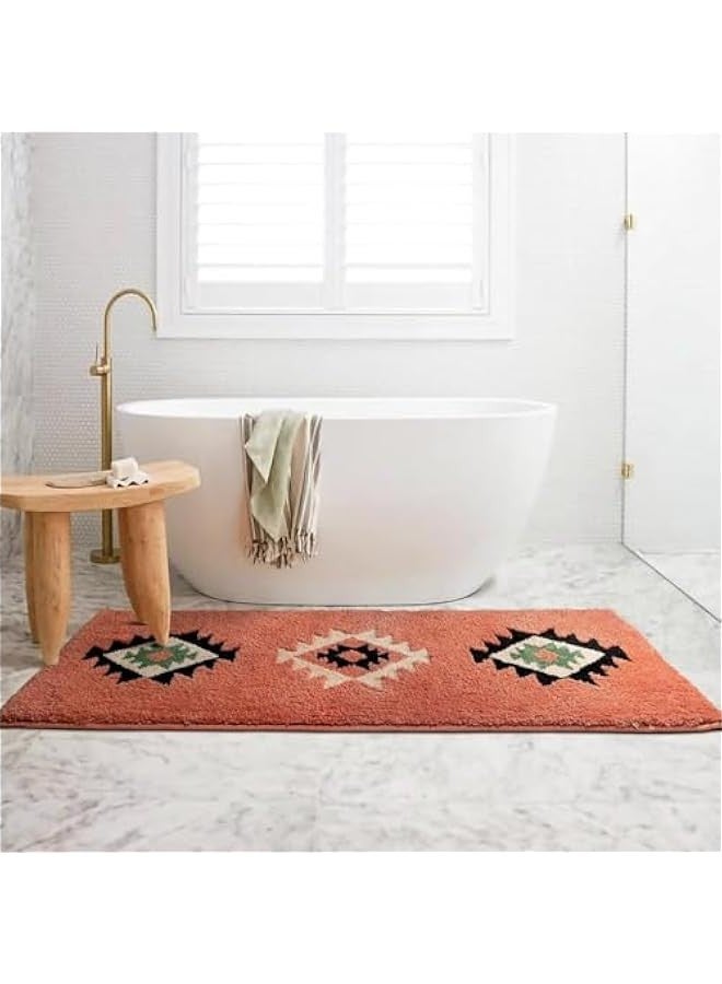 TRASSLE Boho Runner Rug for Entryway Indoor, Absorbent Bathroom Runner Rugs, Soft Long Western Rug Runner Non Slip, Living Room, Hallway, Kitchen, Western Decor - Image 2