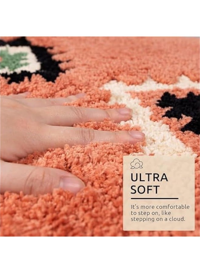 TRASSLE Boho Runner Rug for Entryway Indoor, Absorbent Bathroom Runner Rugs, Soft Long Western Rug Runner Non Slip, Living Room, Hallway, Kitchen, Western Decor - Image 4