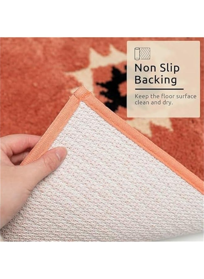 TRASSLE Boho Runner Rug for Entryway Indoor, Absorbent Bathroom Runner Rugs, Soft Long Western Rug Runner Non Slip, Living Room, Hallway, Kitchen, Western Decor - Image 5