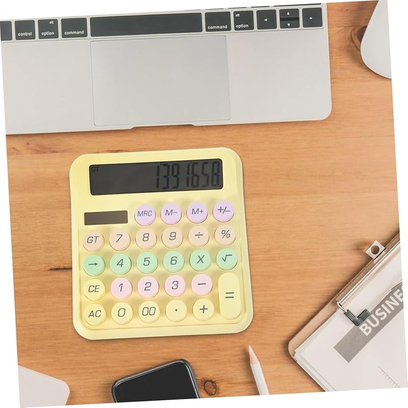 Yellow Mechanical Keyboard Calculator Keychain for Students Pocket Size - Image 4
