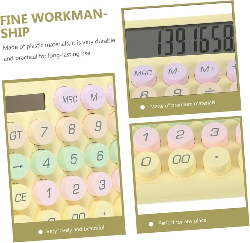 Yellow Mechanical Keyboard Calculator Keychain for Students Pocket Size - Image 2