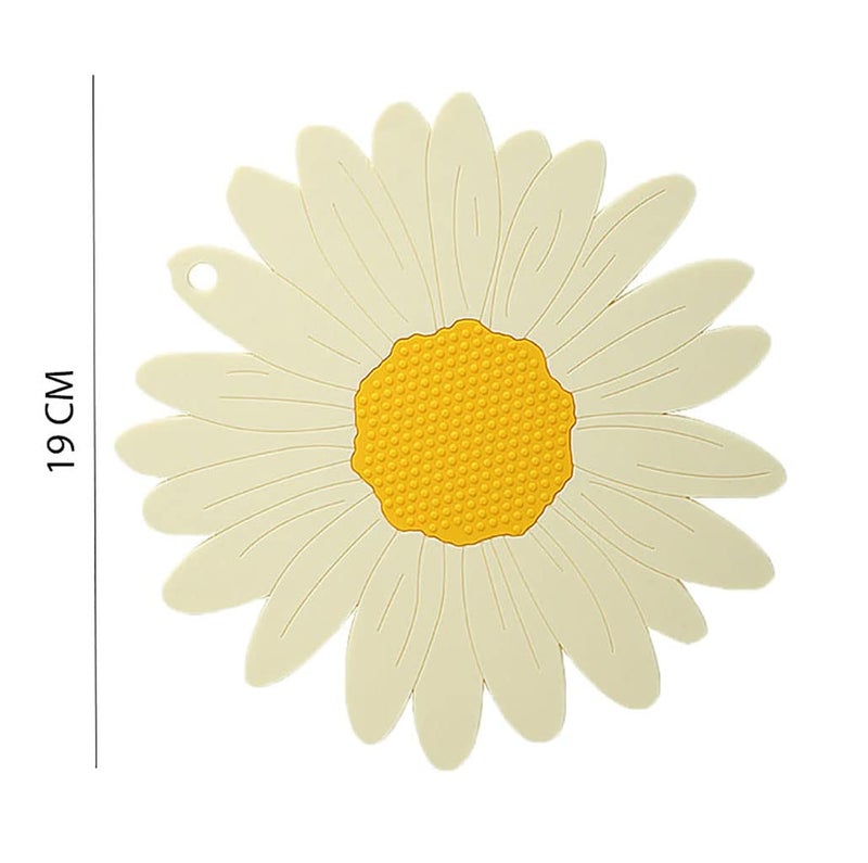 P Plus Fire Multi-Purpose Silicone Mat Trivet Set Placemat Coaster Set Pot Holders Hot Pads Microwave Mat Flower Design Hot Pad to Portect Your Table (Big, Set of 4, Multi) - Image 2