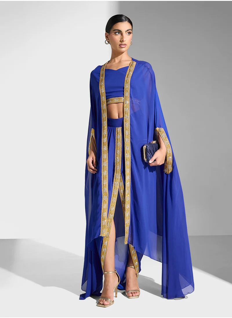 Golden Apple 3PCS Set Long Sleeves Skirts & Top