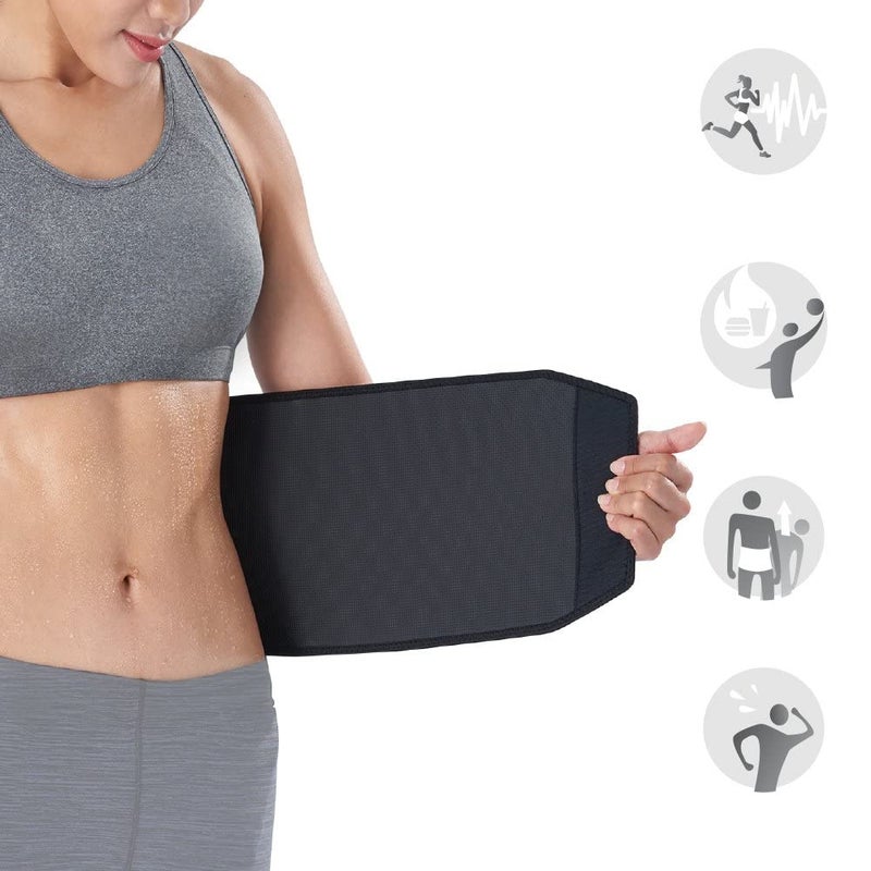 Bracoo Waist Trimmer Wrap,Sweat Sauna Slim Belly Belt for Men & Women-Abdominal Waist Trainer,Increased Core Stability, SE22 Black - Image 3