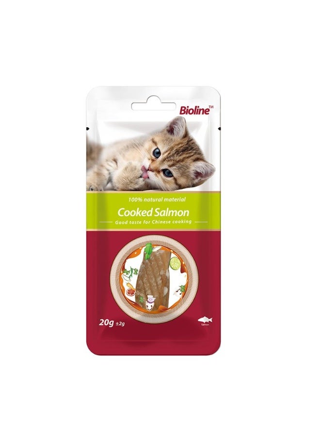 بايولاين مكافآت بيولاين للقطط بنكهة الدجاج والسلمون - وجبات خفيفة فاخرة لمكافأة القطط 5 × 15 غرام - Image 2