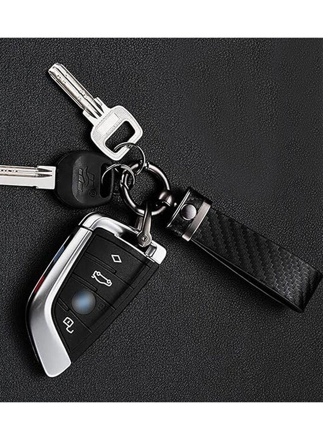 GUSGU من ألياف الكربون سلسلة مفاتيح السيارات ، سلسلة مفاتيح السيارات والجلود ستوكات مع حلقة رئيسية صغيرة ، مفك البراغي ، 360 درجة التناوب المضادة فقدت د على شكل حلقة ، سلسلة مفاتيح عالمية - Image 5