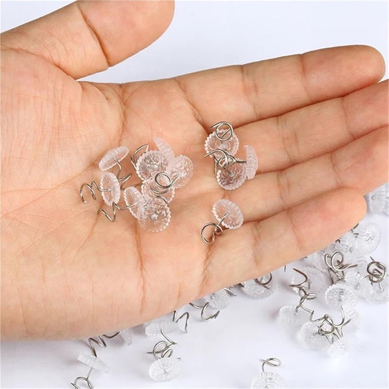 Upholstery Pins 480Pcs Twist Pins Upholstery Clear Heads Slip Cover Fasteners Headliner for Sofa Car Van Home Furniture Hold Bed Skirt for Upholstery - Image 3
