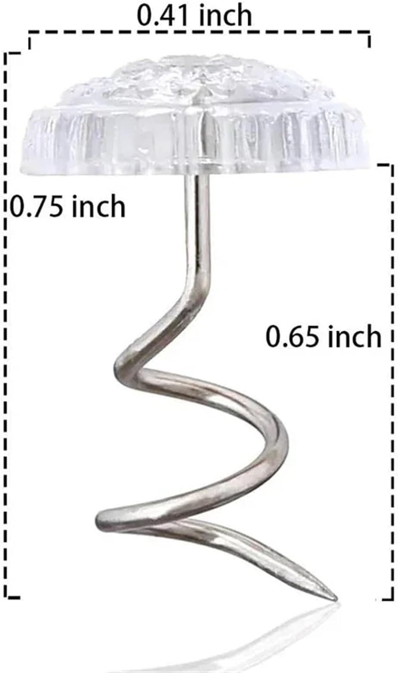 Upholstery Pins 480Pcs Twist Pins Upholstery Clear Heads Slip Cover Fasteners Headliner for Sofa Car Van Home Furniture Hold Bed Skirt for Upholstery - Image 2