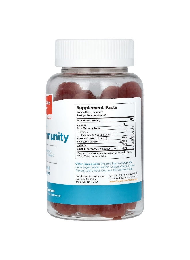 Chapter One Chapter One, Immunity, With Elderberry, Zinc and Vitamin C, Flavored, 60 Gummies  - Image 2