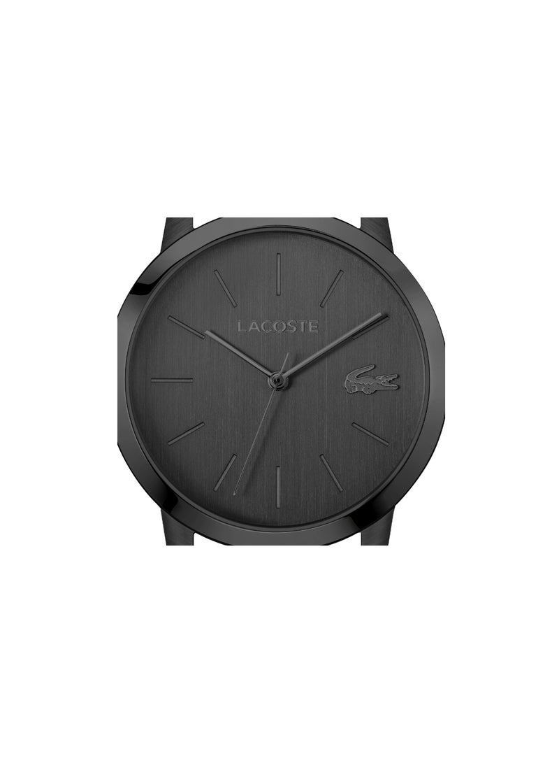 LACOSTE ساعة لاغوست ثلاثية اليدين بحركة كوارتز للرجال مجموعة LACOSTE.12.12 METROPOLE مع سوار من الفولاذ المقاوم للصدأ الأسود - 2011421 - Image 4