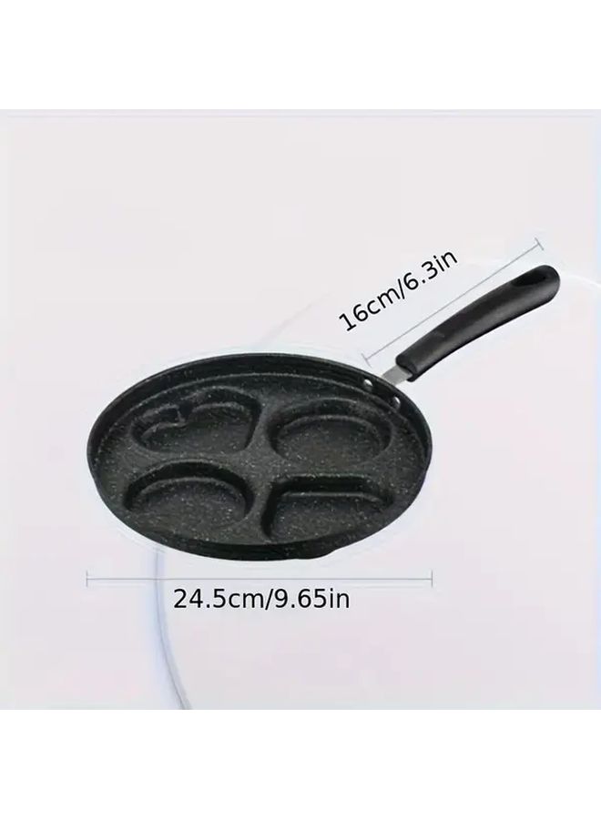 4 Cup Nonstick Round 4 Grid Egg Frying Pan Granite Multipurpose Breakfast Cookware For Eggs Pancakes Crepes Compatible With Gas And Induction Cooktops - Image 5