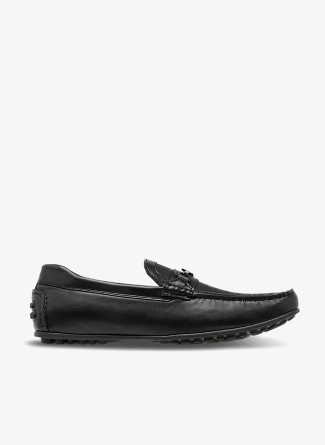 DUCHINI BLACK Men Monogram Print Slip-On Moccasins for Men | Best Price UAE