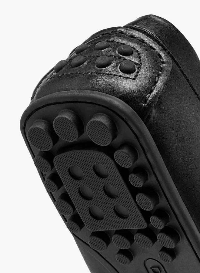 Duchini BLACK Men Monogram Print Slip-On Moccasins for Men | Best Price UAE