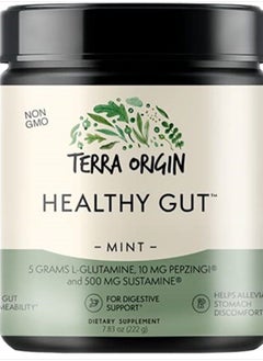 Terra Origin Healthy Gut Mint Flavor |30-Servings with L-Glutamine, Zinc, Glucosamine, Slippery Elm Bark, Marshmallow Root and More!  - Image 1