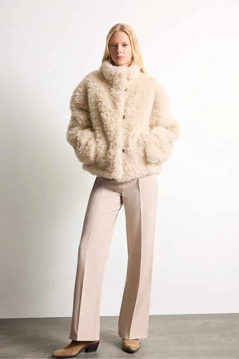 Defacto  Regular Fit Faux Fur for Women | Best Price UAE