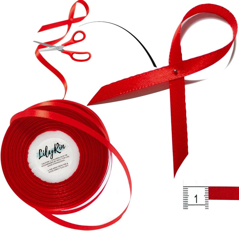 LilyRin Red Ribbon 1/4 Inches 36 Yards Satin Roll Perfect for Scrapbooking, Art, Wedding, Wreath, Packing Birthday, Wrapping Christmas Gifts or Other Projects - Image 4