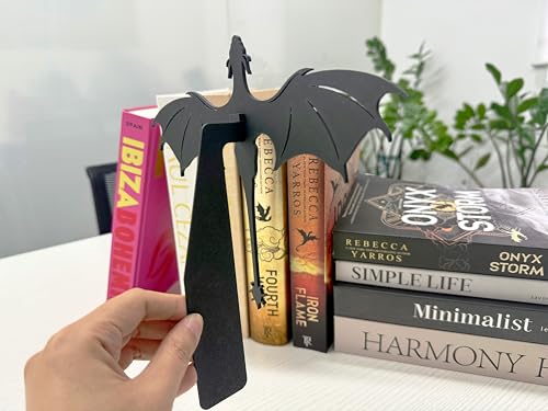 TwoDays 4th Wing Inspired Dragon Bookshelf Display Decor, Fantasy Romance Merch, Book Accessories Merchandise, Gifts for Bookish Book Lovers Library (8.5'' x 6.8'') - Image 4