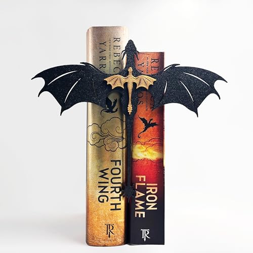 TwoDays 4th Wing Inspired Dragon Bookshelf Display Decor, Fantasy Romance Merch, Book Accessories Merchandise, Gifts for Bookish Book Lovers Library (8.5'' x 6.8'') - Image 1