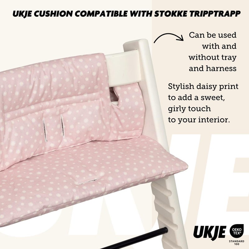 UKJE Cushion Compatible with Stokke Tripp Trapp  Soft Seat Cushion for Infants Babies  Toddlers High Chair Accessories Easy to Install Polyester 165 x 11 x 2 inches Daisy - Image 4