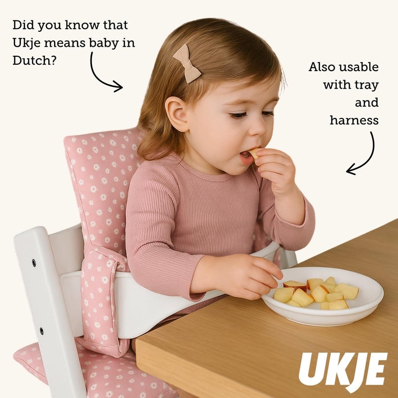 UKJE Cushion Compatible with Stokke Tripp Trapp  Soft Seat Cushion for Infants Babies  Toddlers High Chair Accessories Easy to Install Polyester 165 x 11 x 2 inches Daisy - Image 3