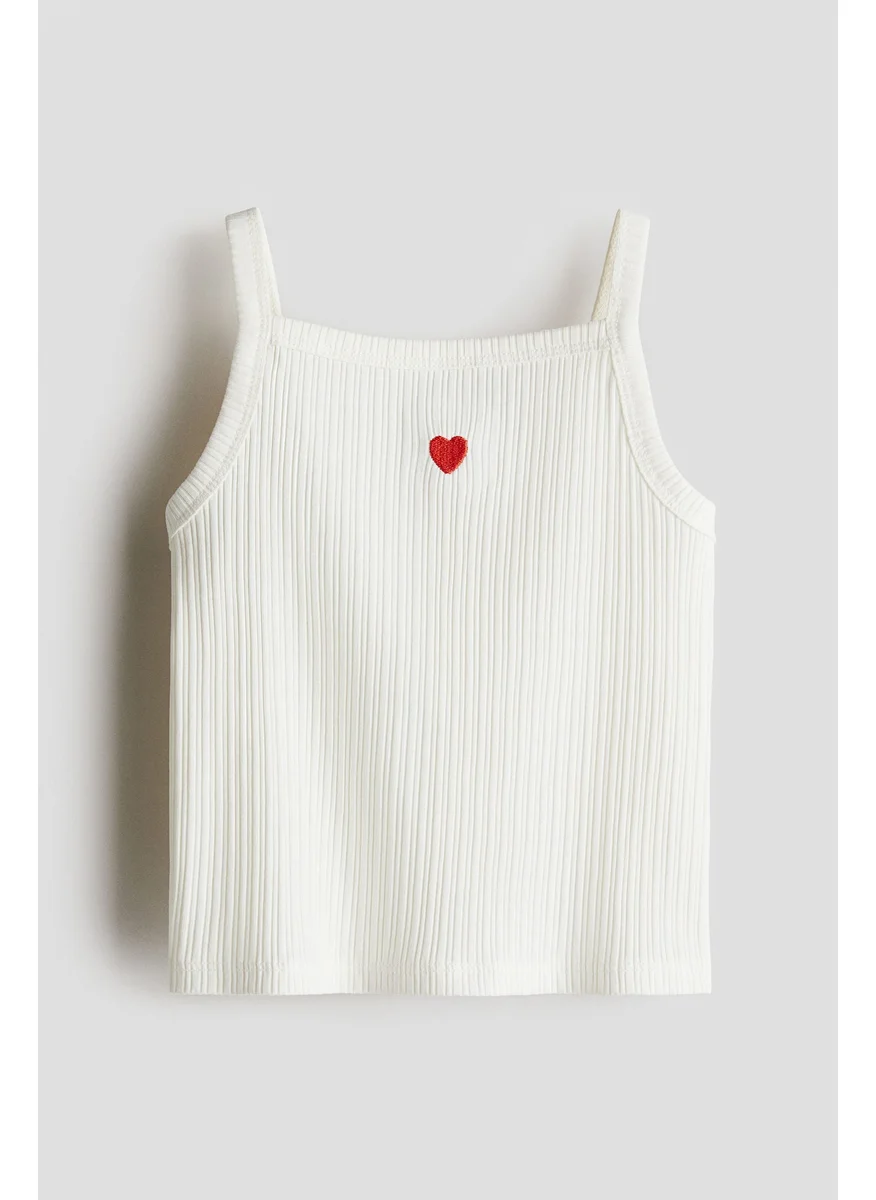 H&M Embroidery-Detail Strappy Top