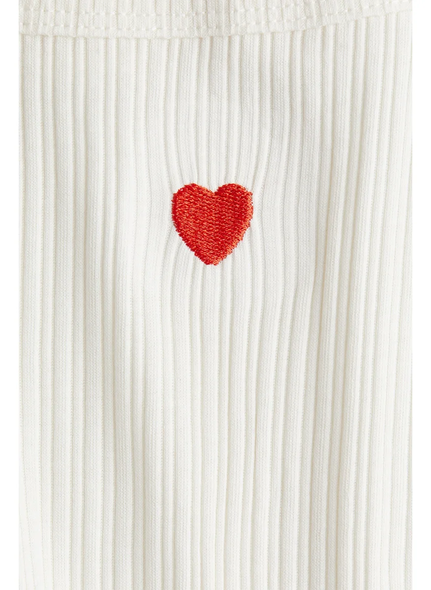 H&M Embroidery-Detail Strappy Top