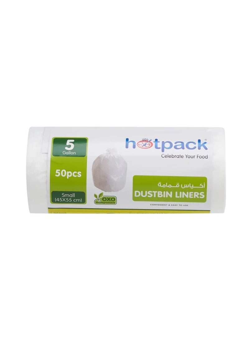 Hotpack Dustbin Liner Roll, White, 50 Pcs 