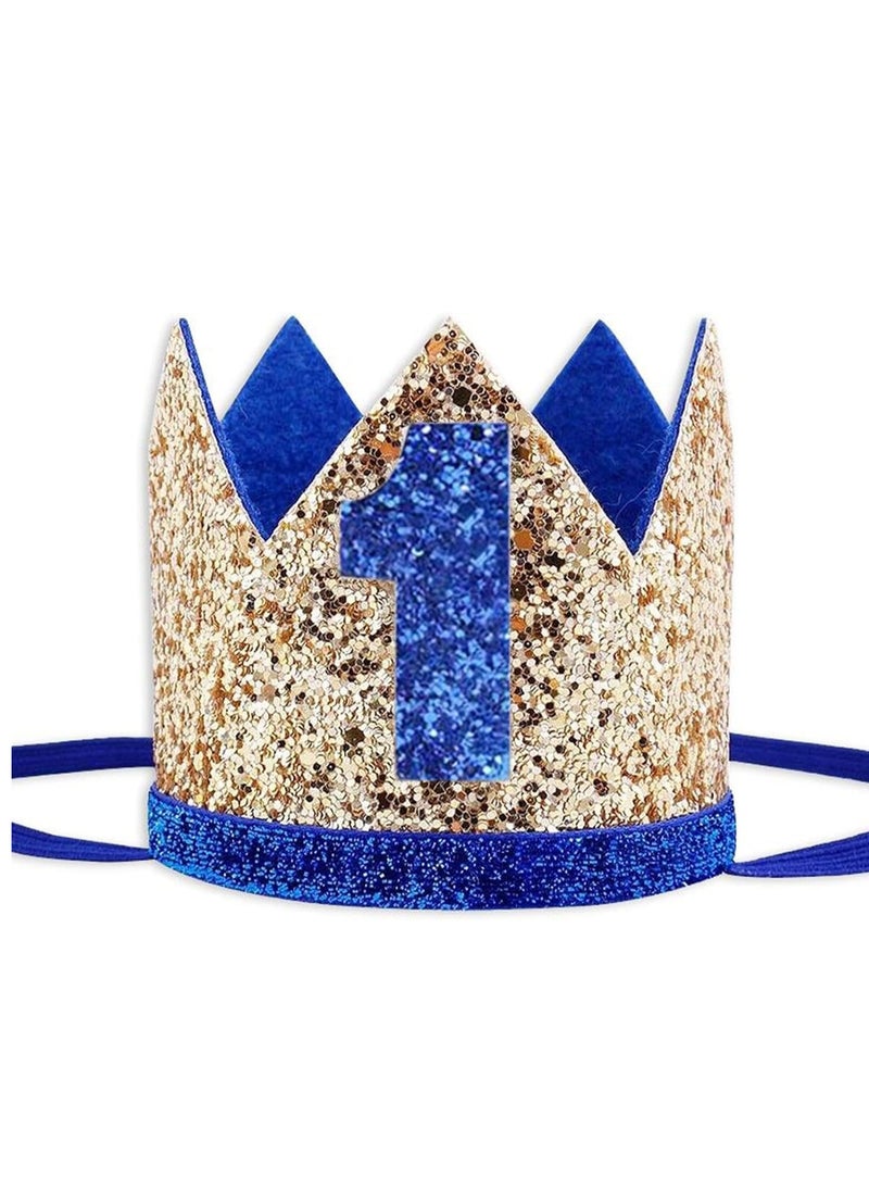 Excefore - Birthday Hat, first birthday party hat, Crown Headbands for Baby Boy 1st Party Supplies - Image 1