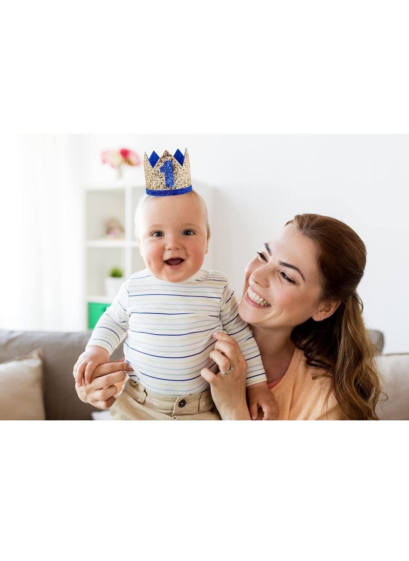 Excefore - Birthday Hat, first birthday party hat, Crown Headbands for Baby Boy 1st Party Supplies - Image 1