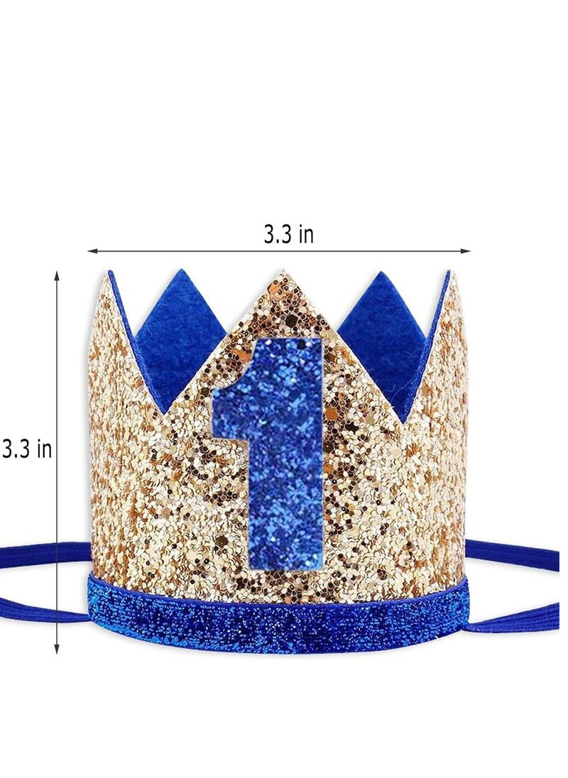 Excefore - Birthday Hat, first birthday party hat, Crown Headbands for Baby Boy 1st Party Supplies - Image 1