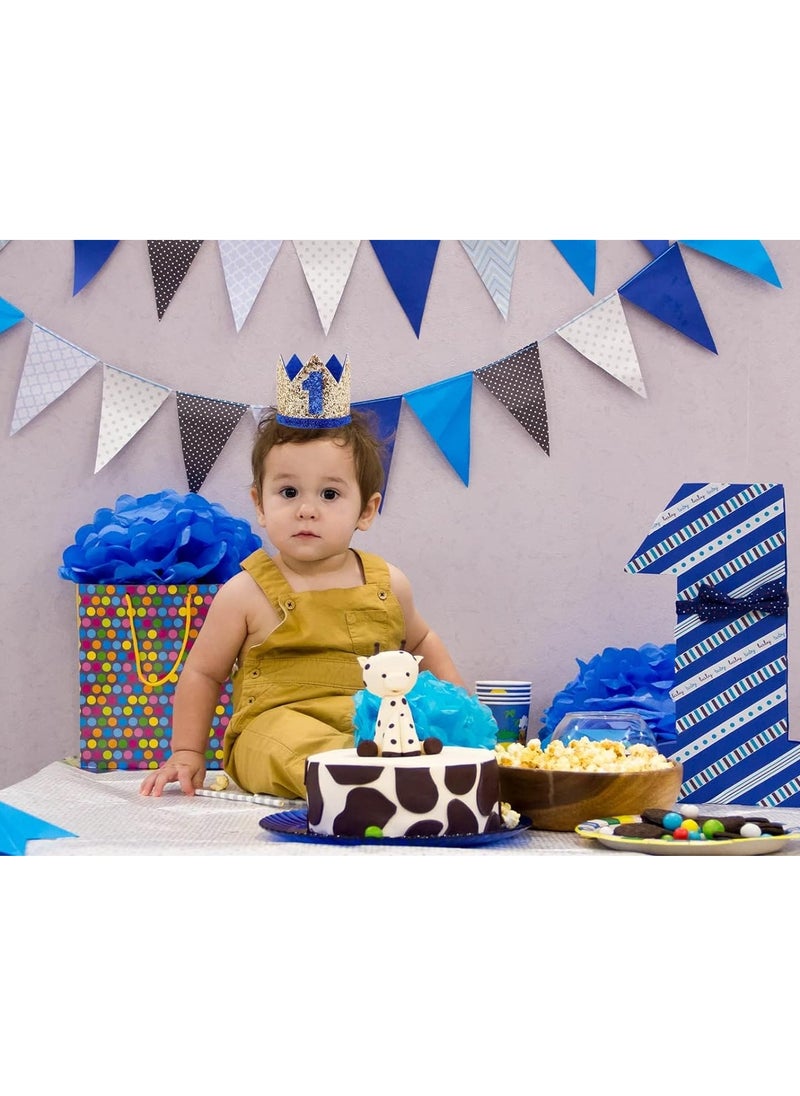 Excefore - Birthday Hat, first birthday party hat, Crown Headbands for Baby Boy 1st Party Supplies - Image 1