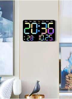 Vparty 13 Inch Digital Wall Clock Large Display, Wall Led Alarm with Big Digits, 3 brightness levels, Time/Date, Temperature Display, Dual Alarm Clock for Living Room and Modern Home Decoration  - Image 3