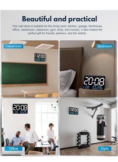 Vparty 13 Inch Digital Wall Clock Large Display, Wall Led Alarm with Big Digits, 3 brightness levels, Time/Date, Temperature Display, Dual Alarm Clock for Living Room and Modern Home Decoration  - Image 5