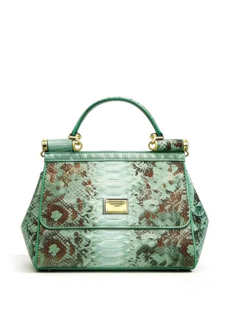 دي آند جي D&G logo green snake pattern shoulder bag-sequined shoulder strap adjustable handbag, suitable for luxurious daily and formal styling. Dinner bag - Image 5