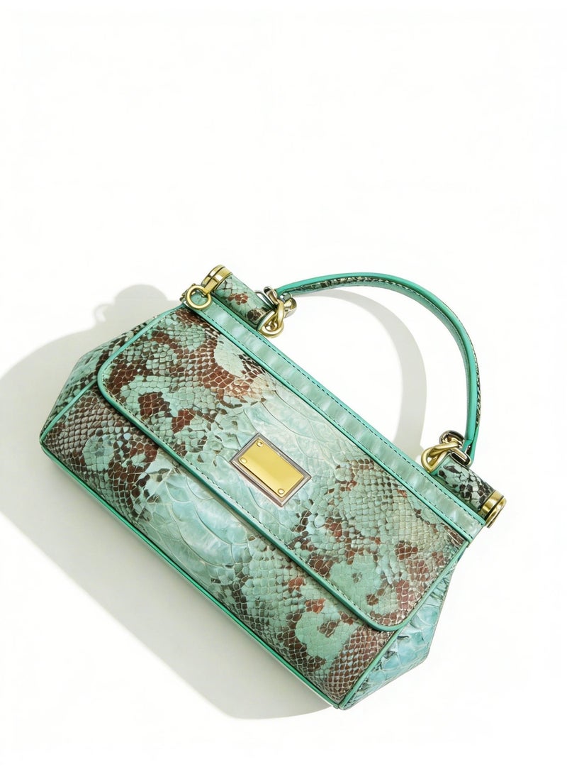 دي آند جي D&G logo green snake pattern shoulder bag-sequined shoulder strap adjustable handbag, suitable for luxurious daily and formal styling. Dinner bag - Image 4