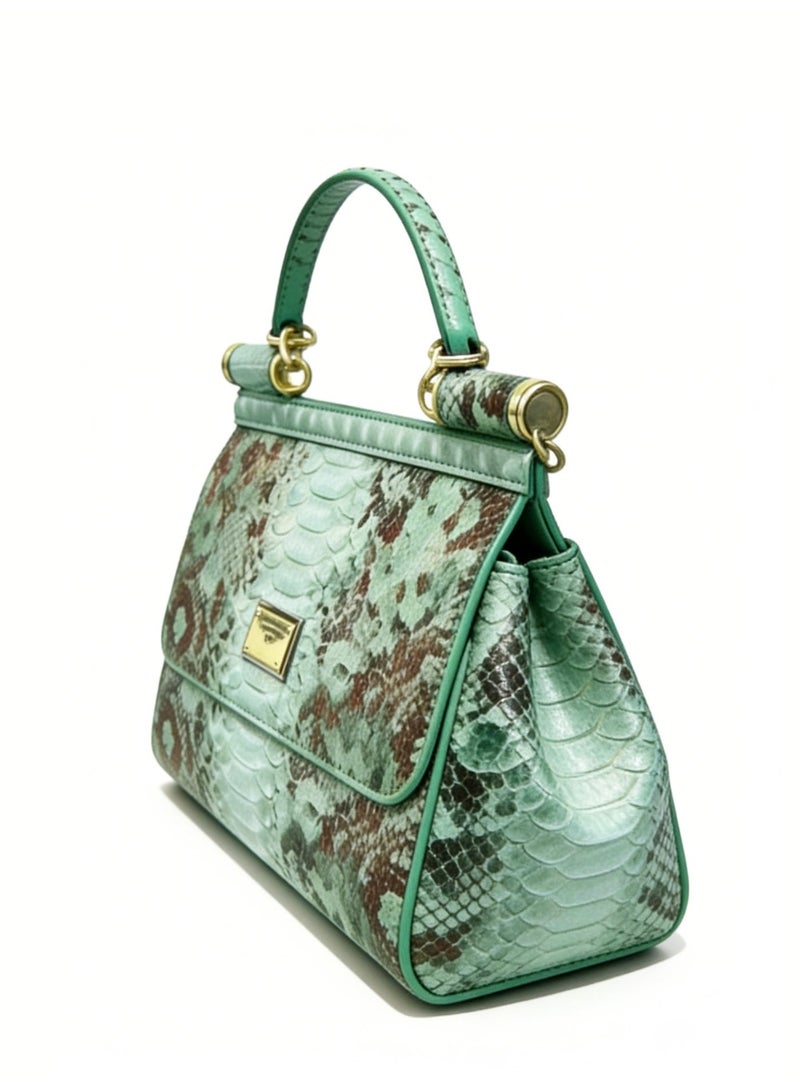 دي آند جي D&G logo green snake pattern shoulder bag-sequined shoulder strap adjustable handbag, suitable for luxurious daily and formal styling. Dinner bag - Image 3