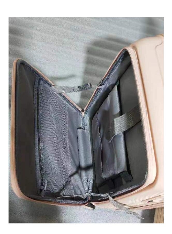 Lucky Power Front Open Carry-On Luggage with Laptop Pocket, PP Material, TSA Lock, Silent Spinner Wheels – Lightweight Hard Shell Cabin Suitcase for Travel (20-Inch) - Image 3