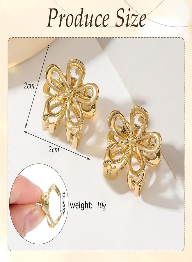 TecoKart® 20 Pcs Flower Claw Clip Set - Bridal Hair Accessories for Women Wedding, Elegant Gold Hair Clips, Flower Hair Clips for Woman, Wedding Hair Accessories for Party & Daily Use - Image 2